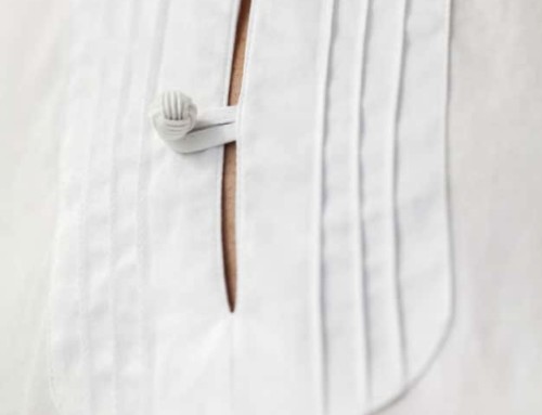 Oriental inspired custom shirt with a pin-tucking stitch