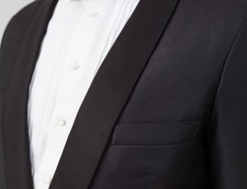 Silk facing lapel of a bespoke dinner jacket